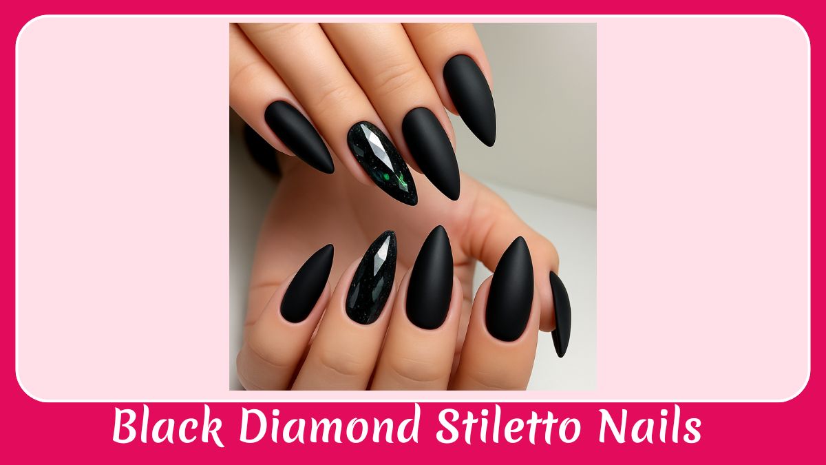 Black Diamond Stiletto Nails