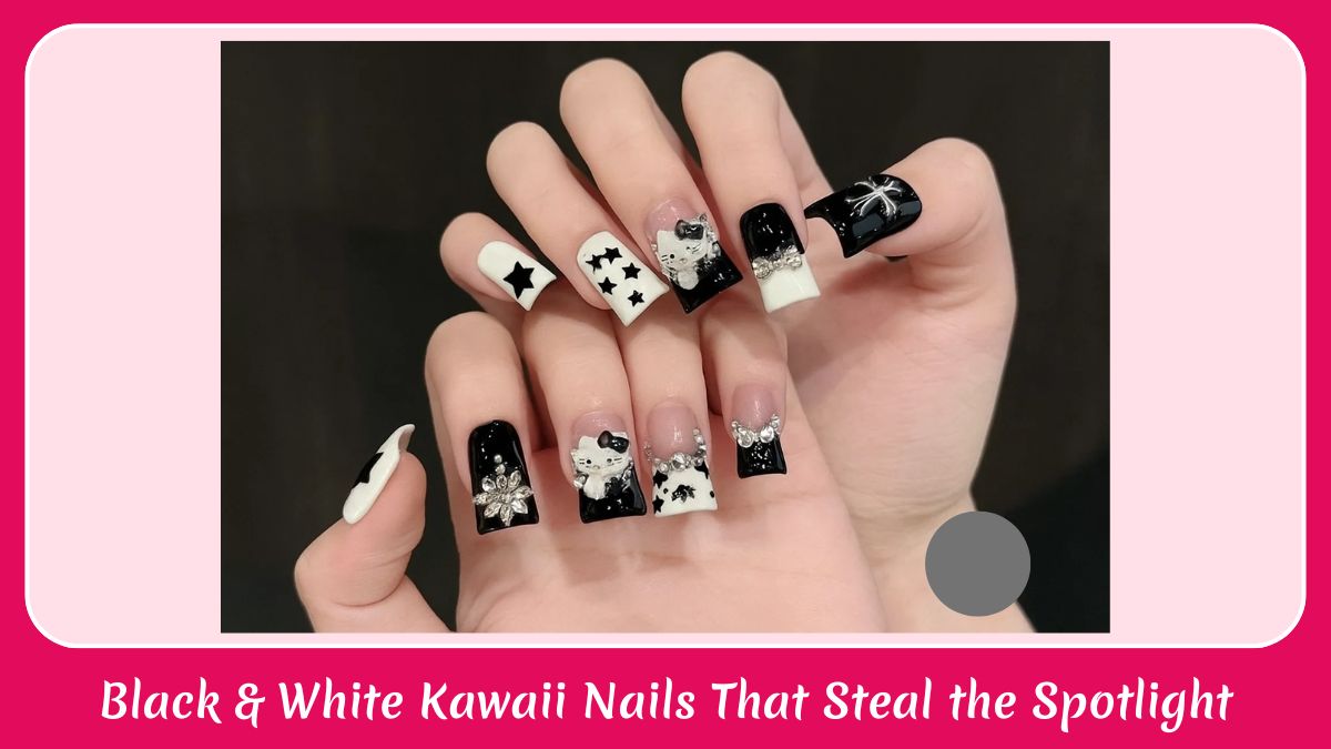 Black & White Kawaii Nails That Steal the Spotlight