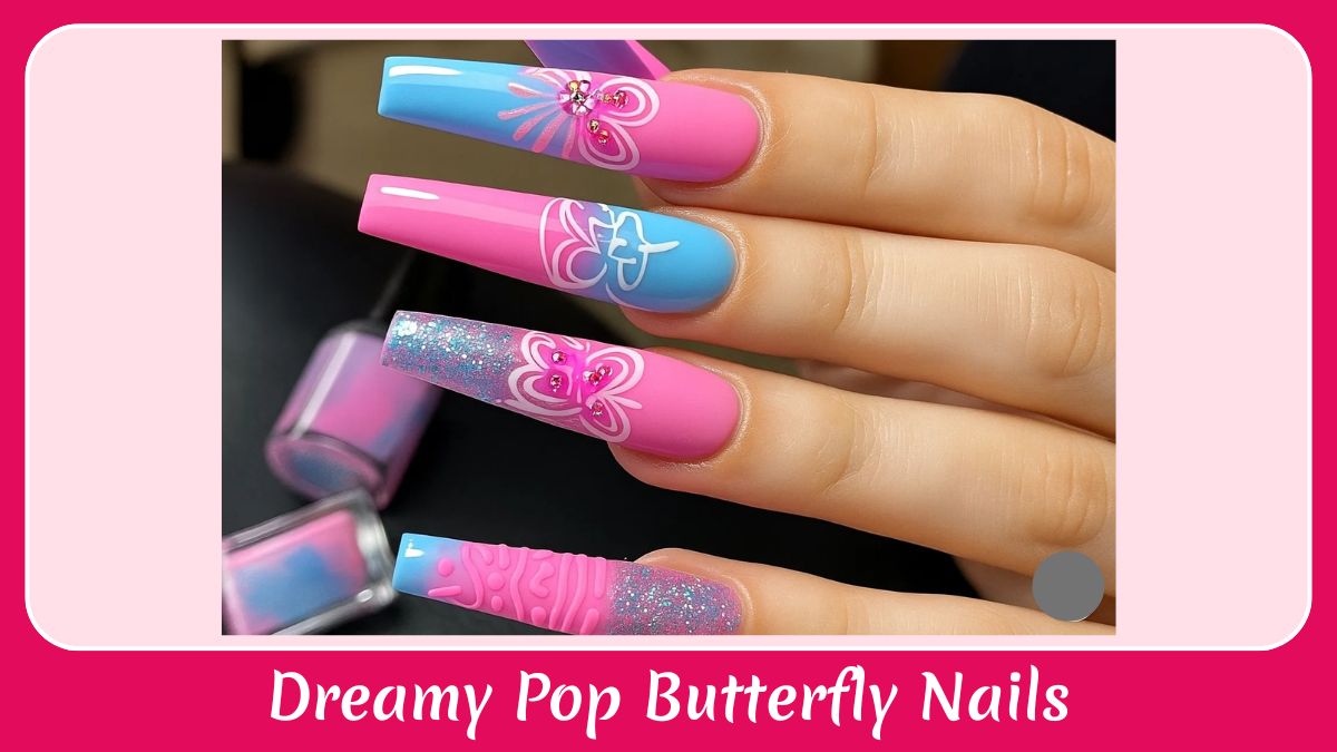 Dreamy Pop Butterfly Nails