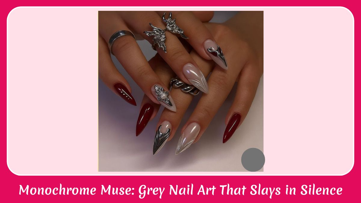 Monochrome Muse: Grey Nail Art That Slays in Silence