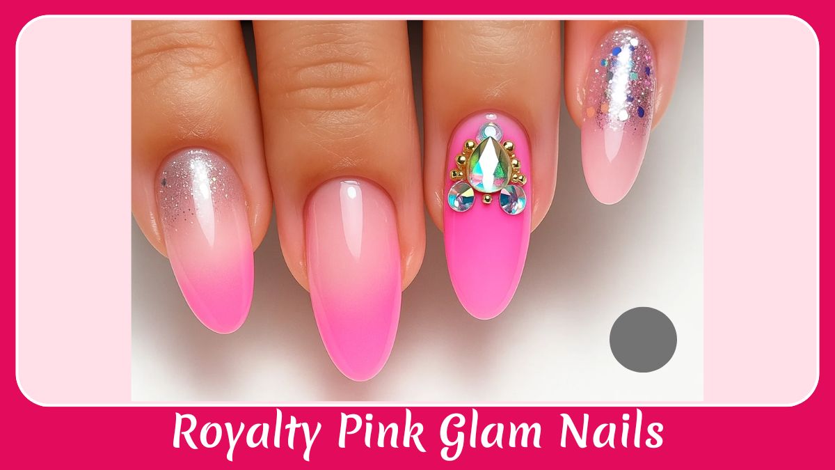 Royalty Pink Glam Nails