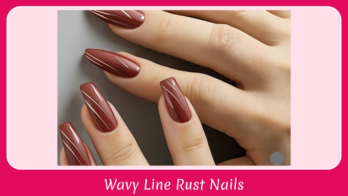 Wavy Line Rust Nails