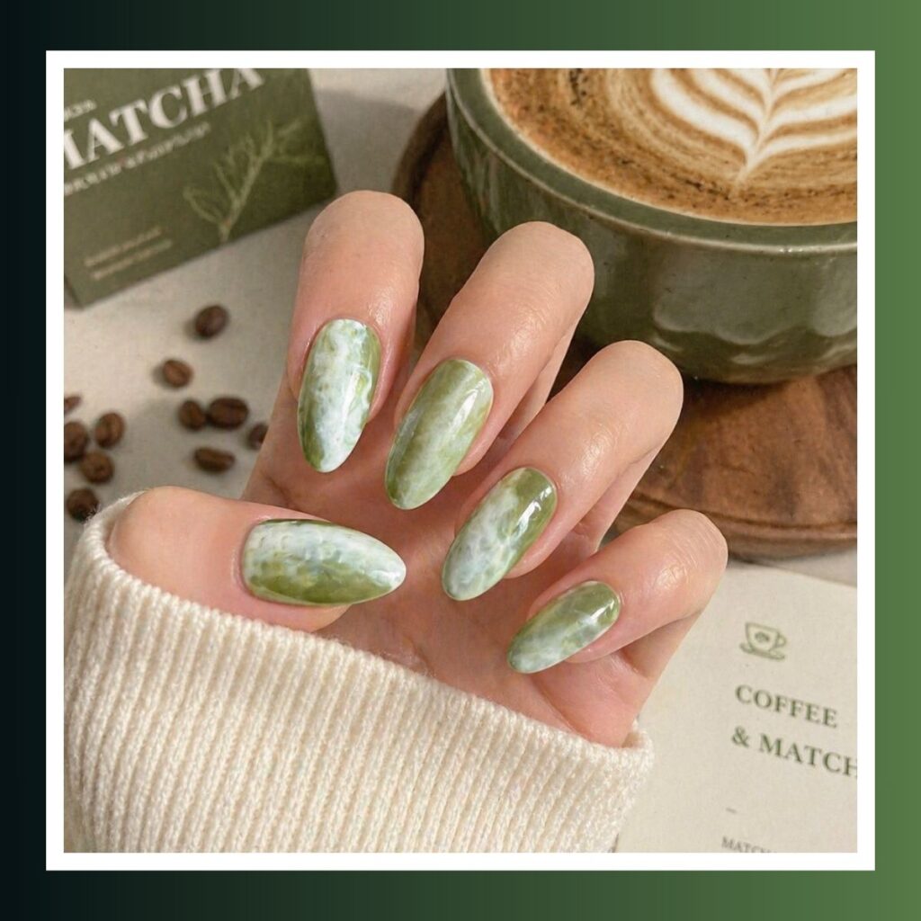 Mocha Green Spring Nail-1