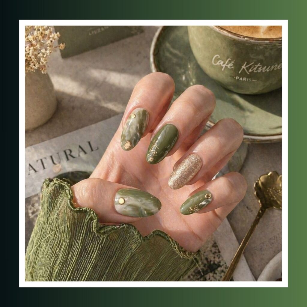MochAa Green Spring Nail-4
