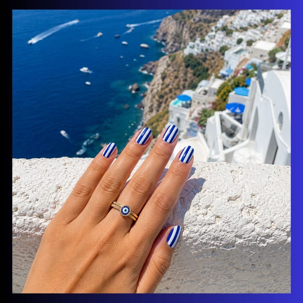 Amalfi Coast Stripe Nails