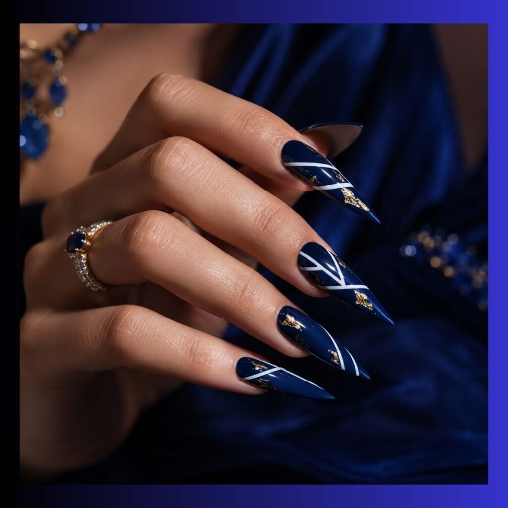 The Bold Navy Blue Manicure Defining Modern Luxury