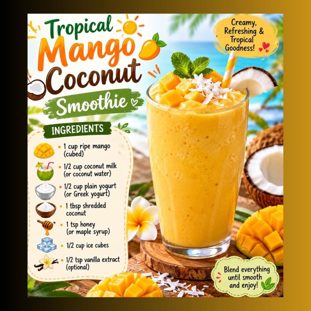 Tropical Mango Coconut Smoothie