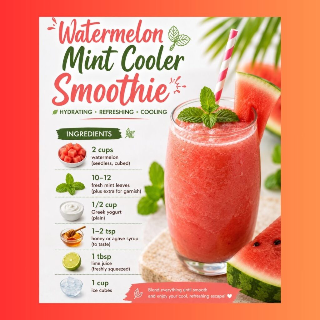 Watermelon Mint Cooler Smoothie
