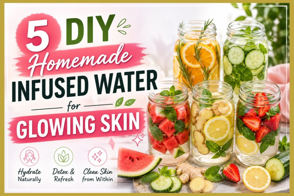 5 DIY Homemade Infused Water for Glowing Skin