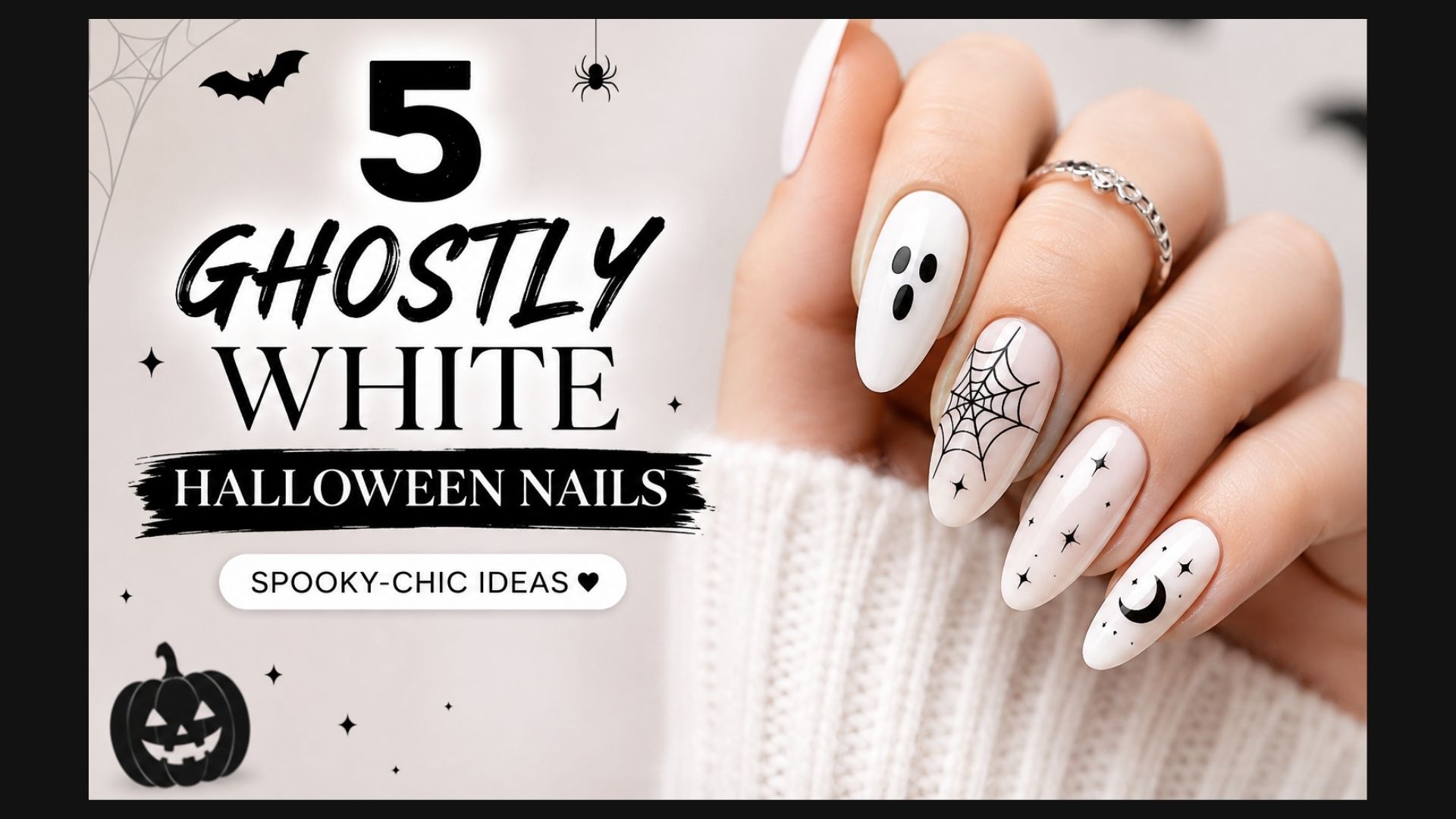 5 Ghostly White Halloween Nails Spooky-Chic Ideas