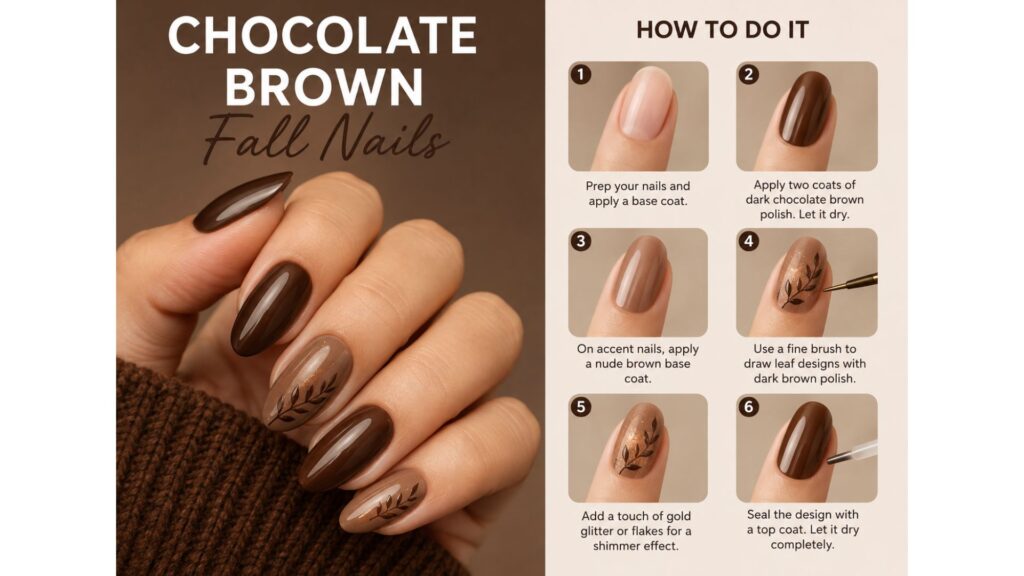 Chocolate Brown Fall Nails