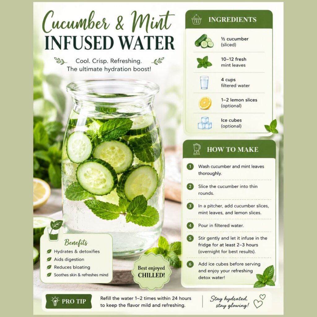 Cucumber & Mint Infused Water