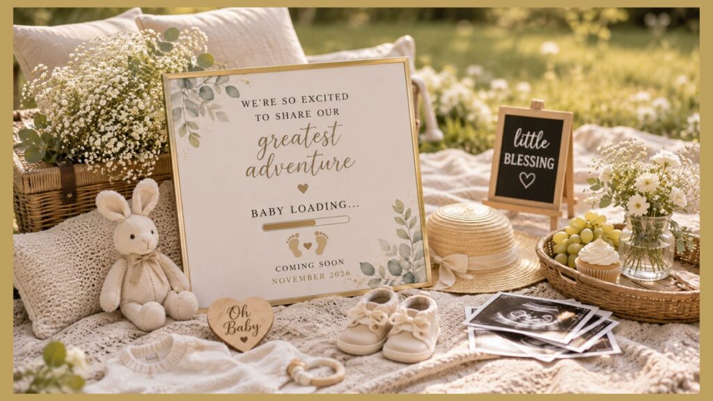 Elegant Picnic-Style Baby Announcement