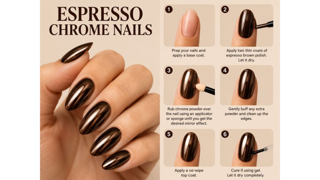Espresso Chrome Nails