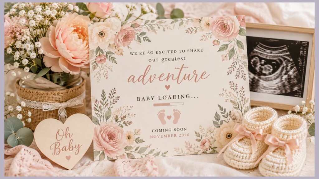 Floral baby announcement