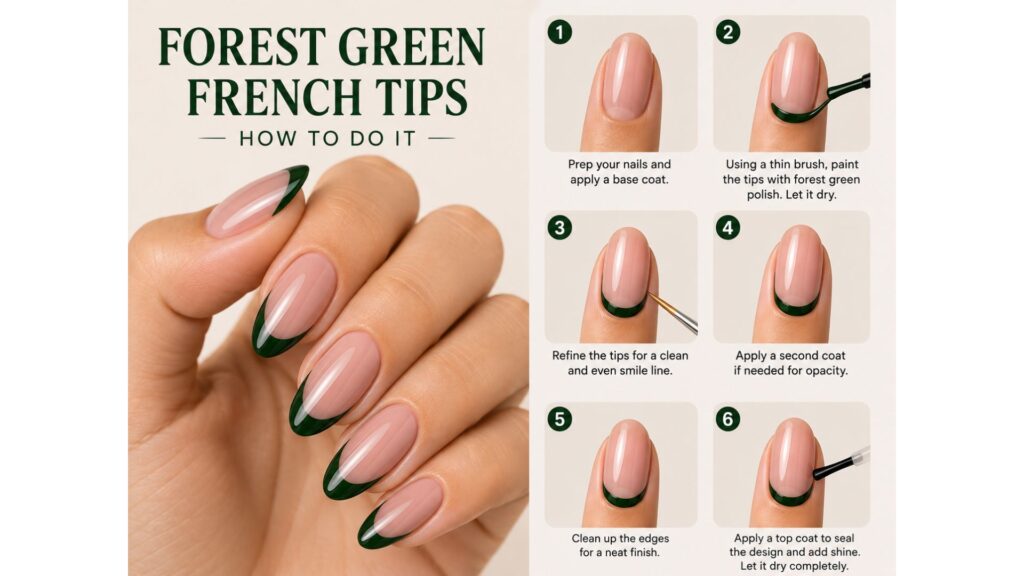 Forest Green French Tips