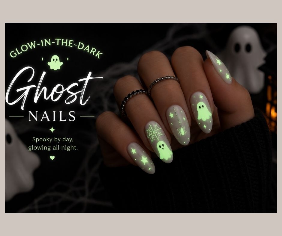 Glow-in-the-Dark Ghost Nails