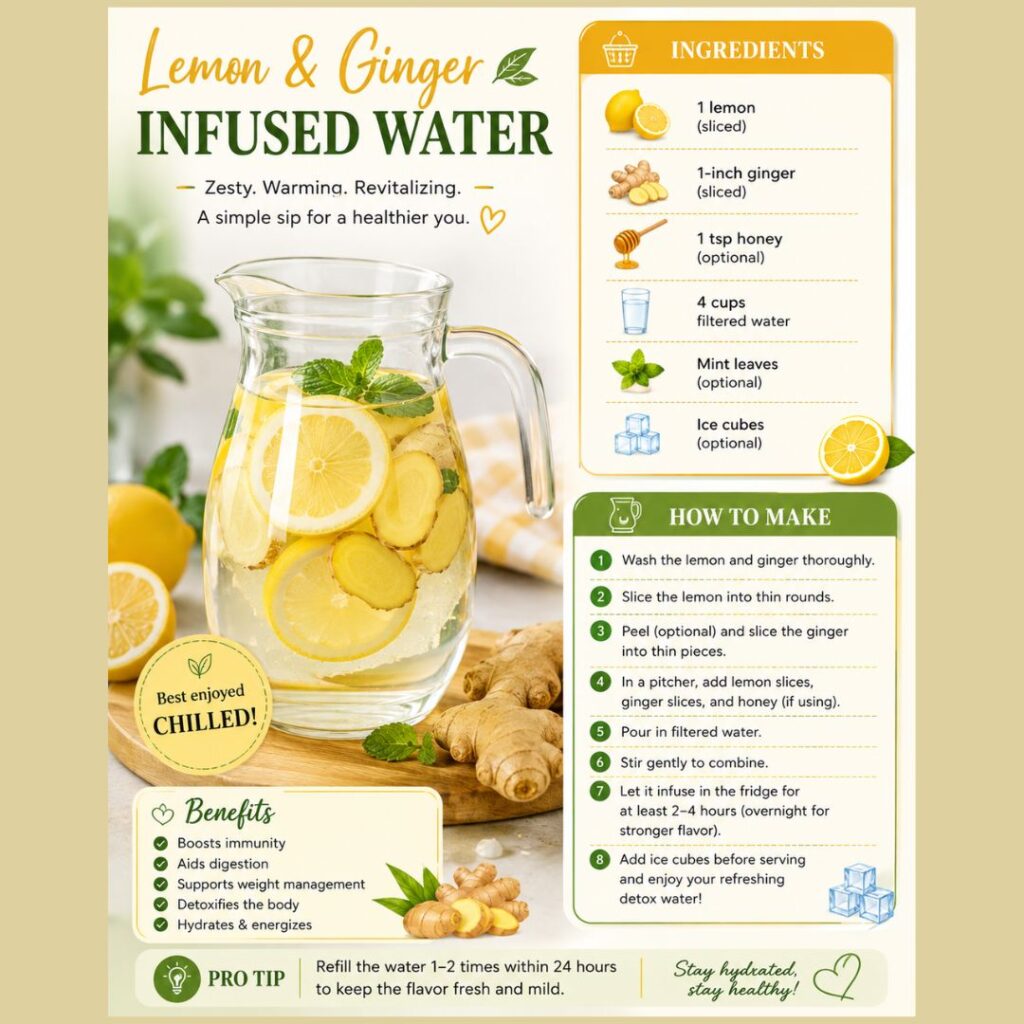 Lemon & Ginger Infused Water
