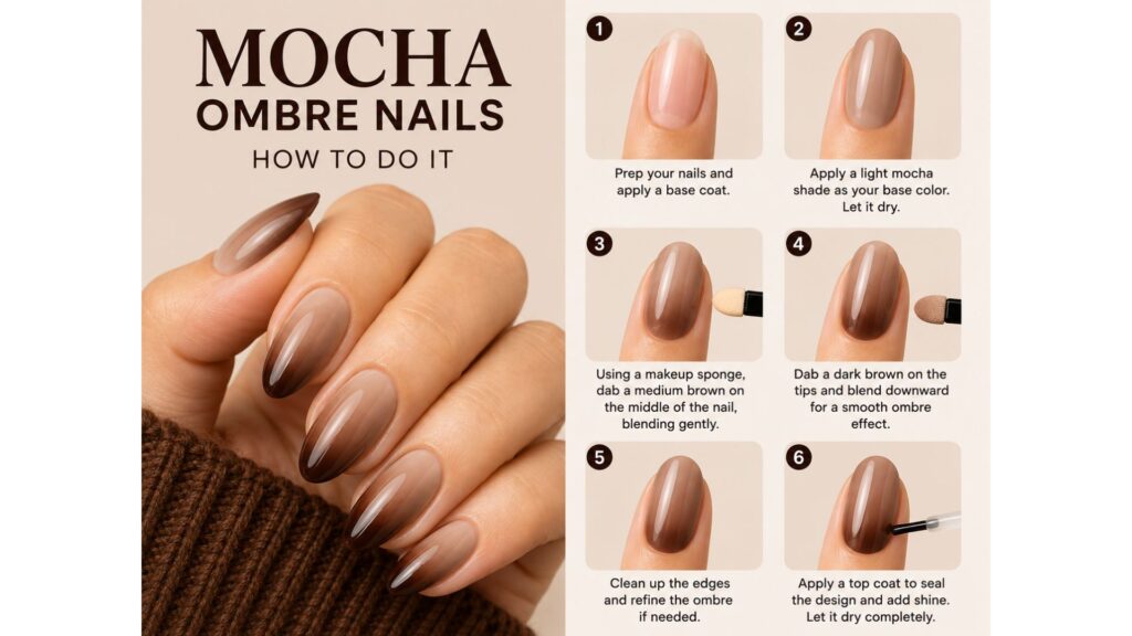 Mocha Ombre Nails