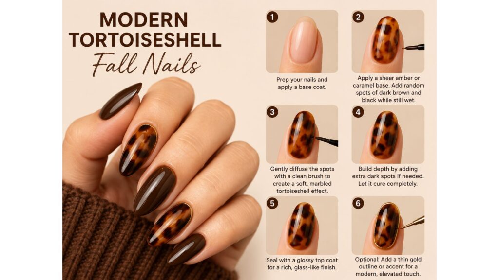 Modern Tortoiseshell Fall Nails