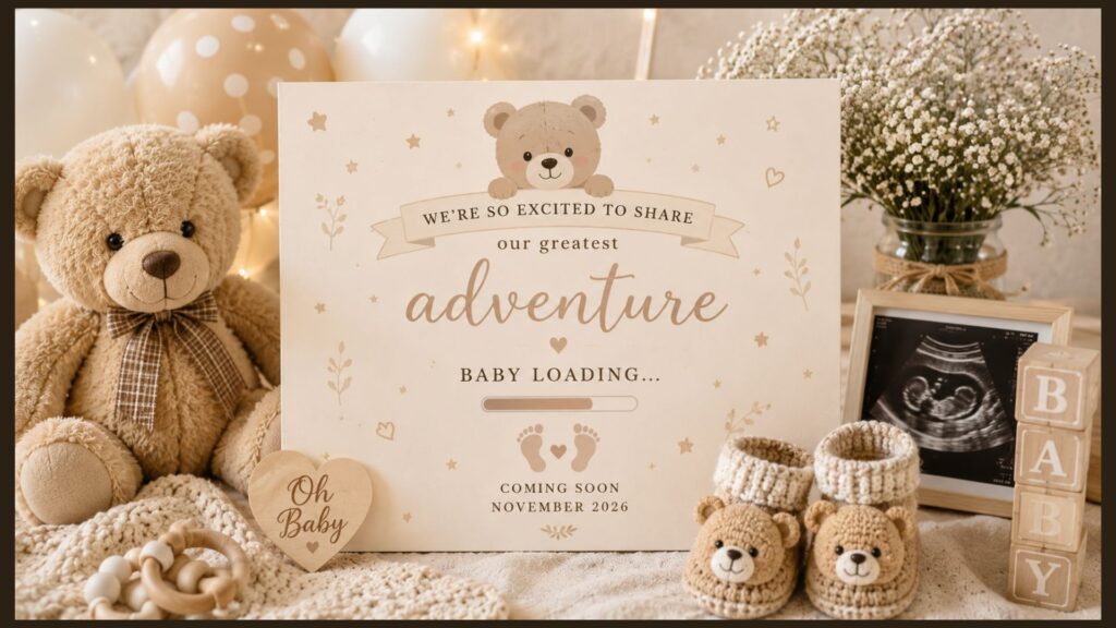 Teddy Bear-Themed Baby Announcement