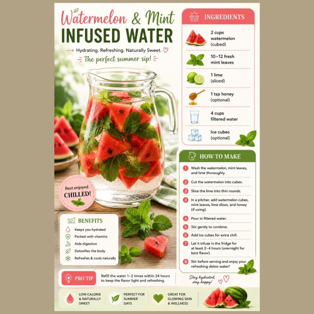 Watermelon & Mint Infused Water