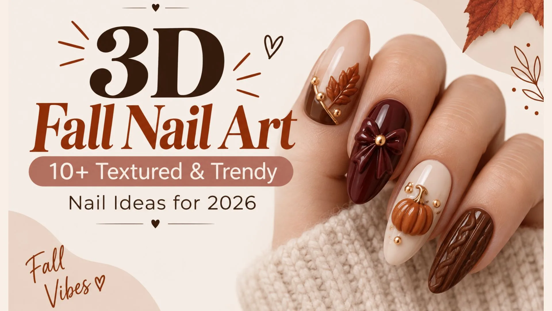 3D Fall Nail Art 10+ Textured & Trendy Nail Ideas for 2026