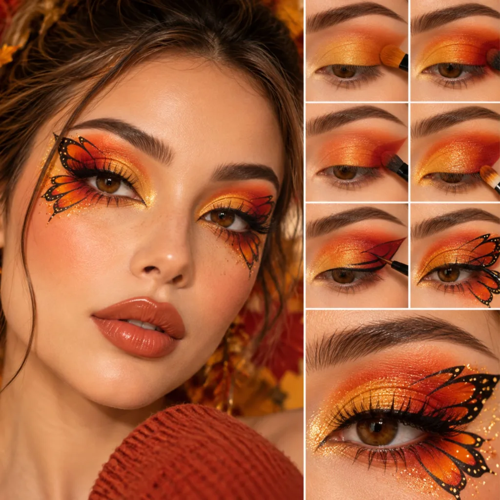 Autumn Sunset Butterfly Makeup