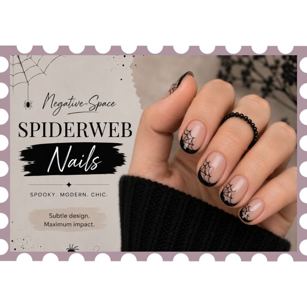 Negative-Space Spiderweb Nails