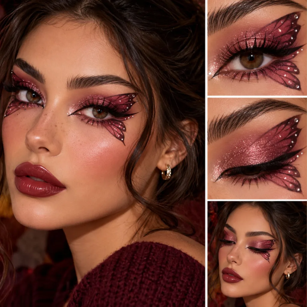 Burgundy Butterfly Makeup