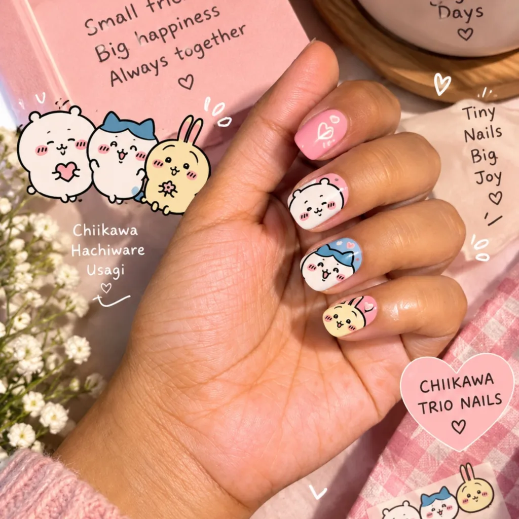 Chiikawa Character Trio Nails