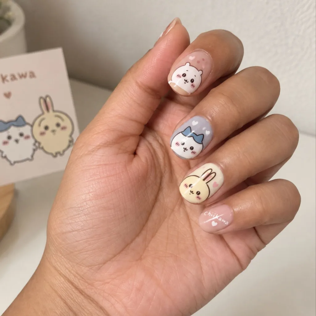 Classic Chiikawa Character Nails