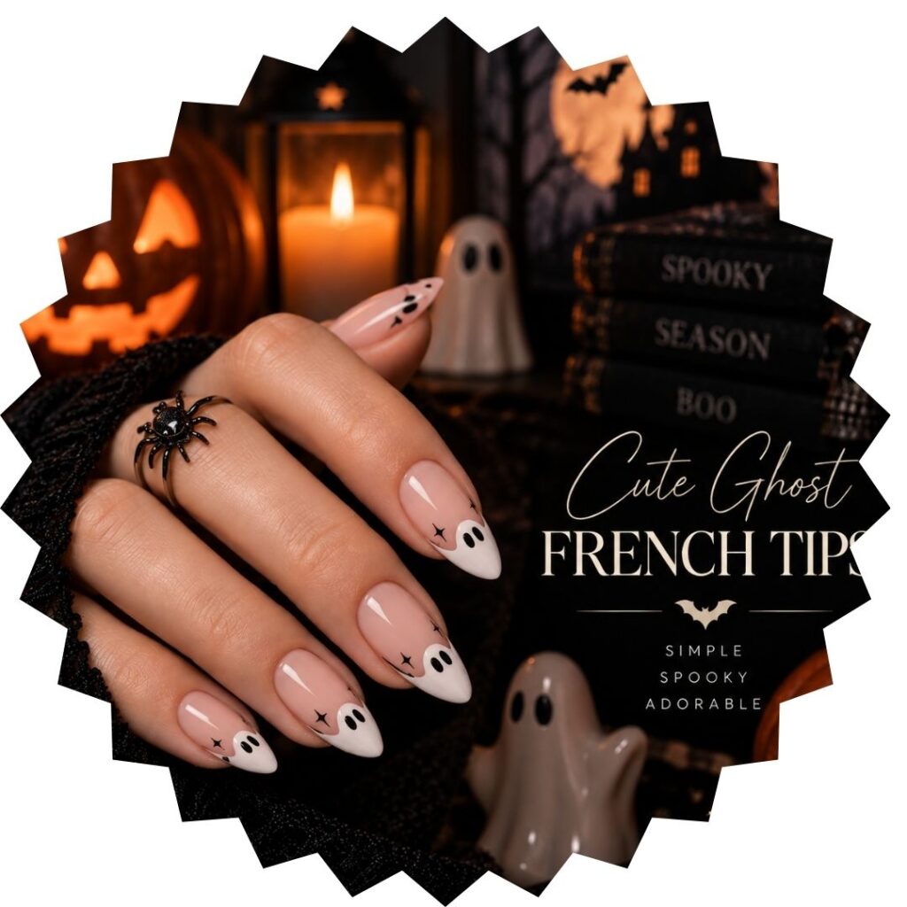 Cute Ghost French Tips