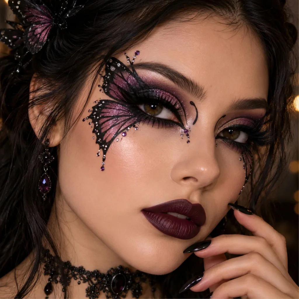 Dark Gothic Butterfly Makeu