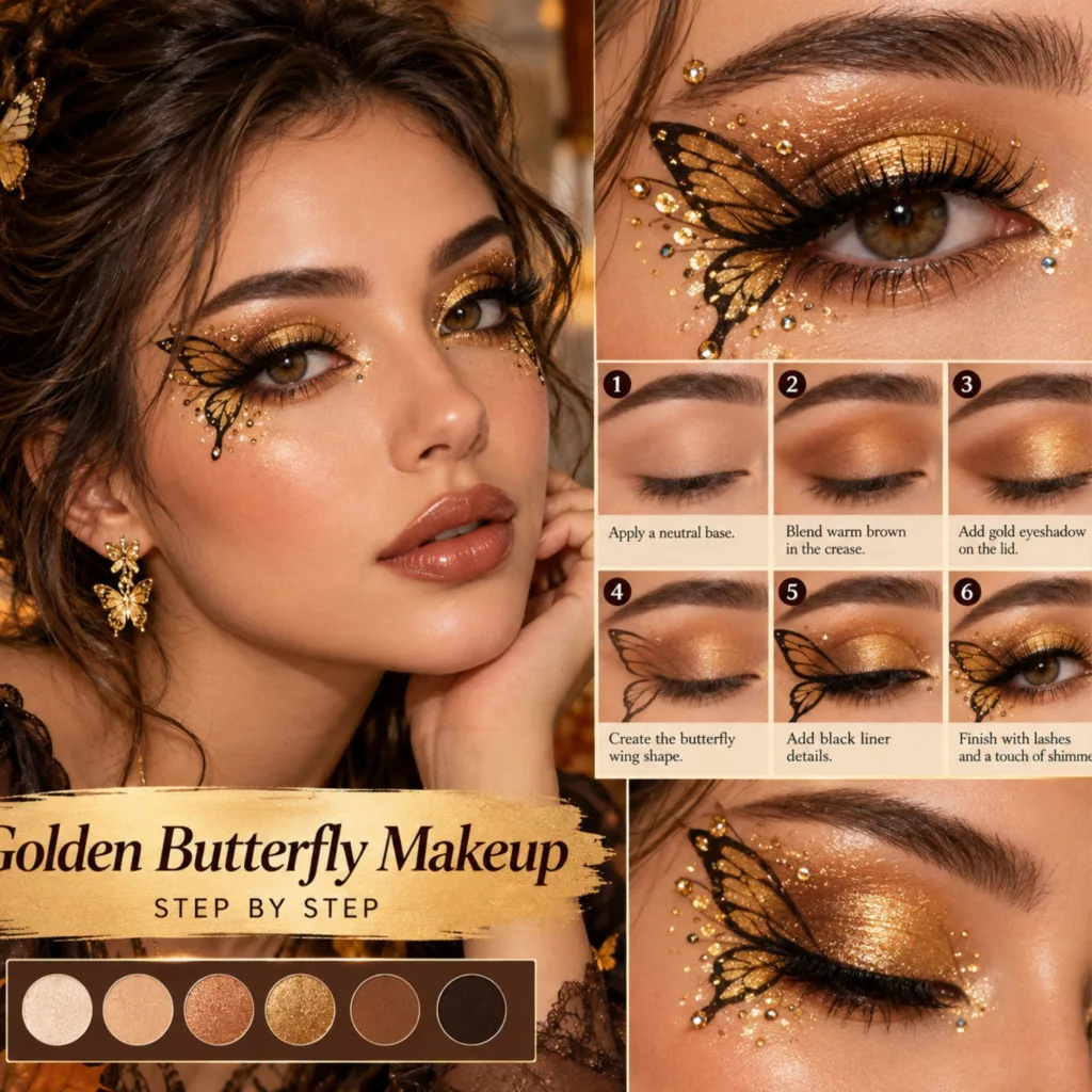 Golden Butterfly Makeup