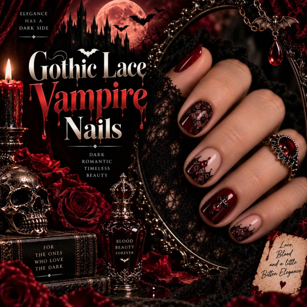Gothic Lace Vampire Nails