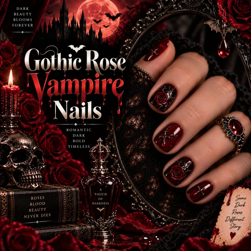 Gothic Rose Vampire Nails