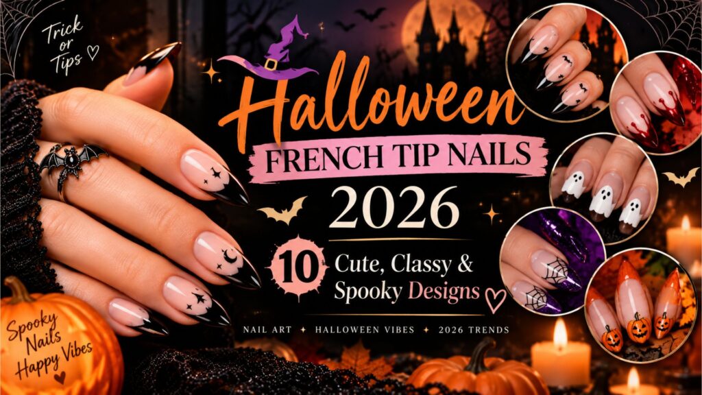 Halloween French Tip Nails