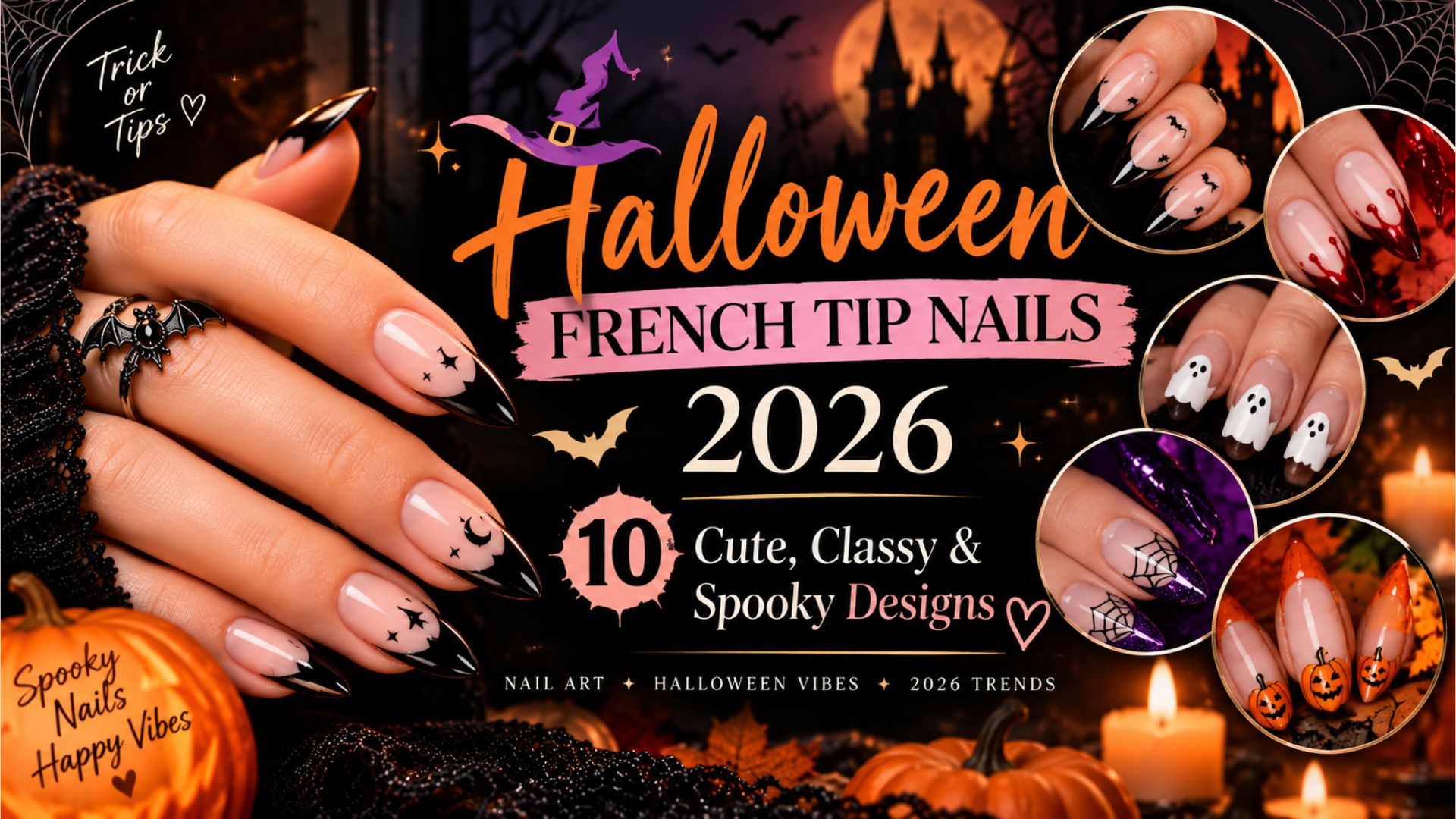 Halloween French Tip Nails