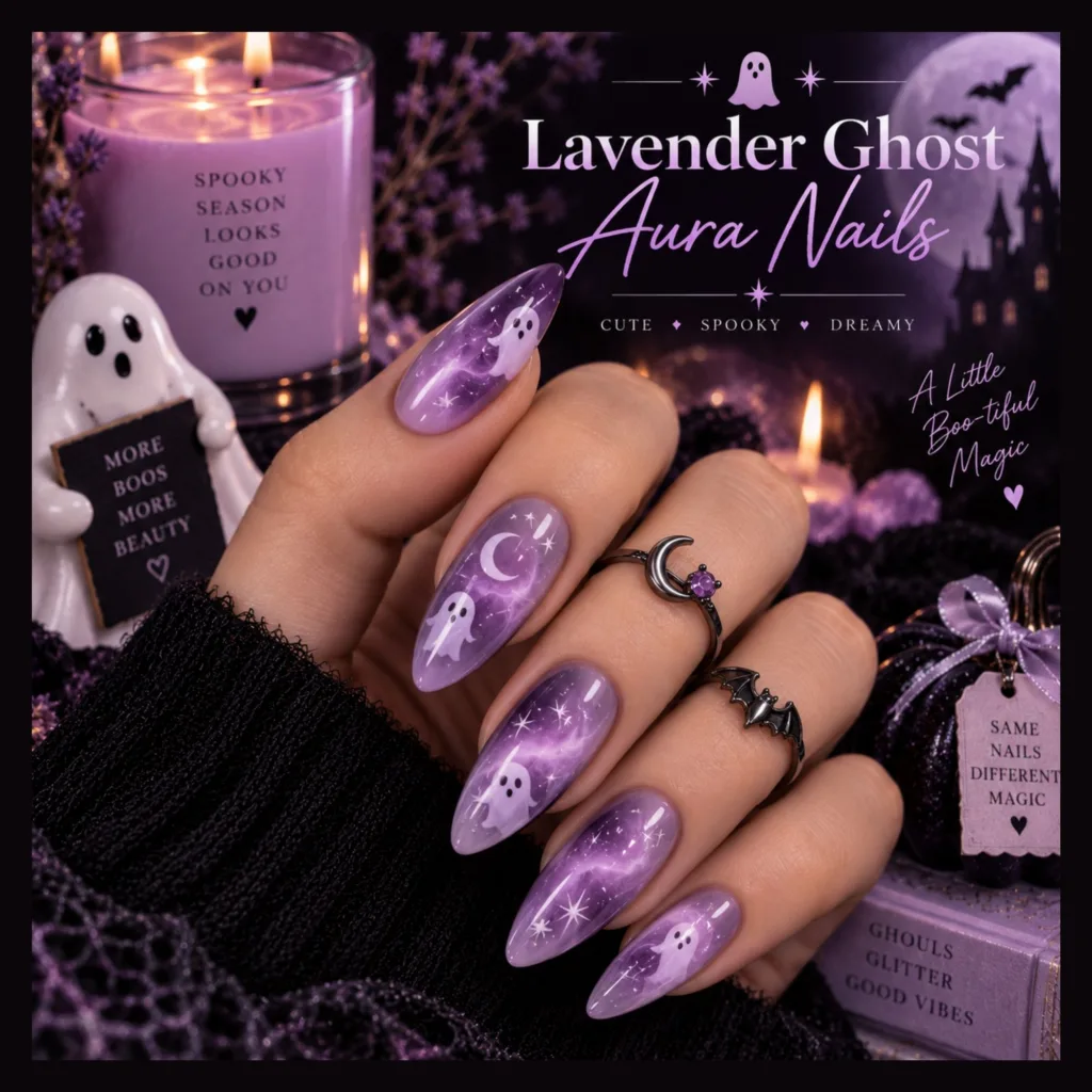 Lavender Ghost Aura Nails
