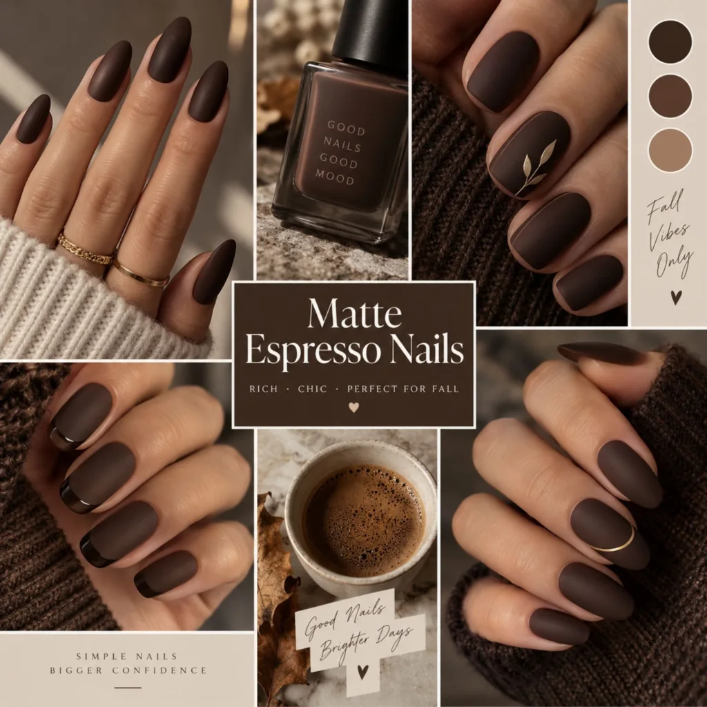 Matte Espresso Nails