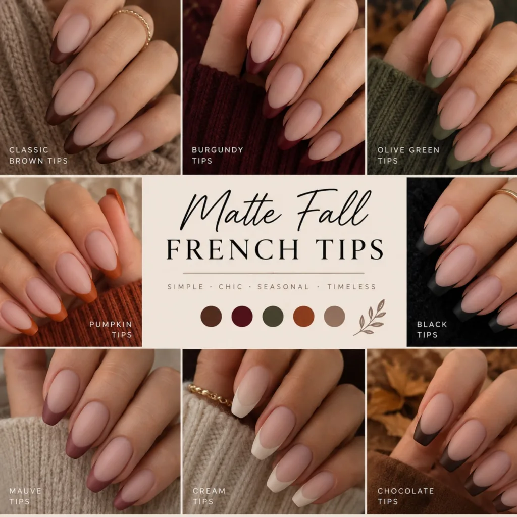 Matte Fall French Tips