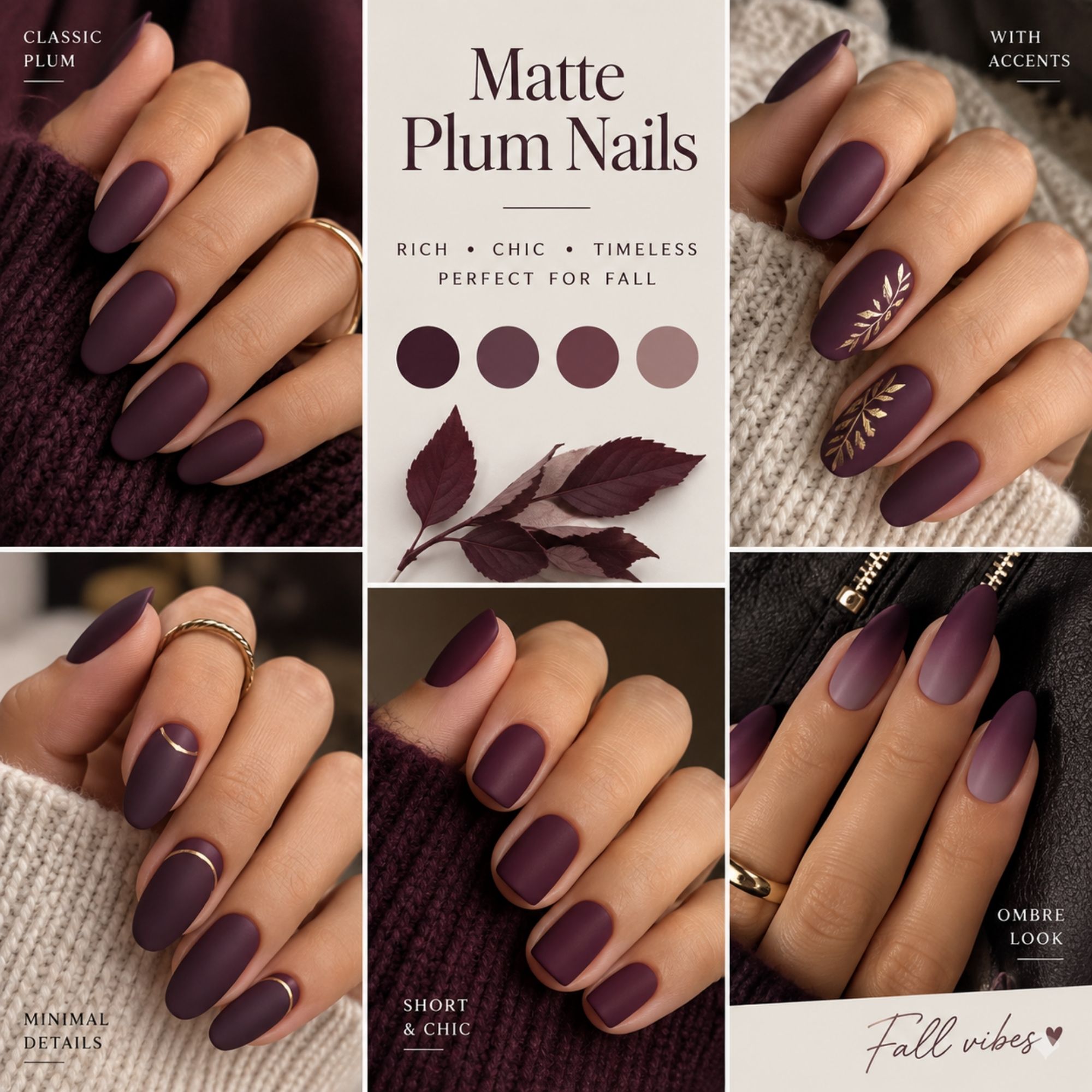 Matte Plum Nails