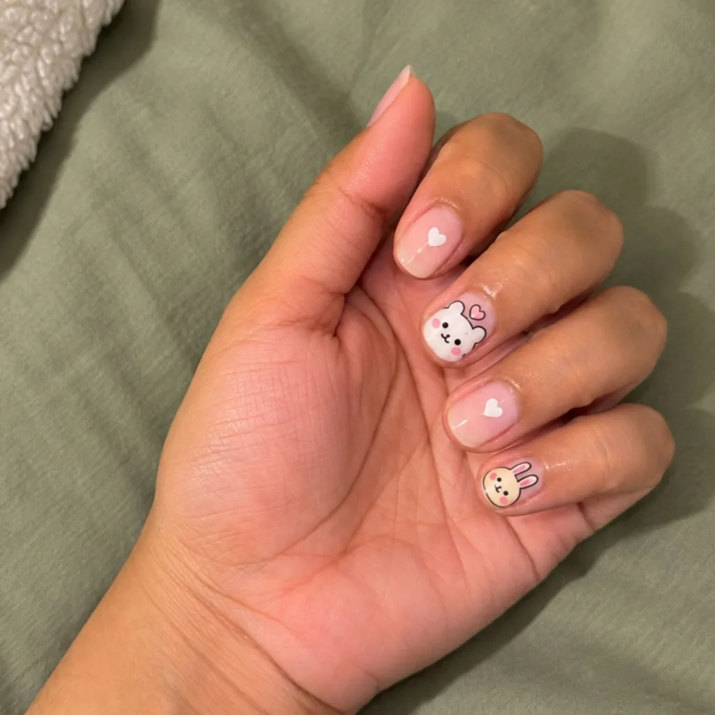 Minimalist Chiikawa Accent Nails