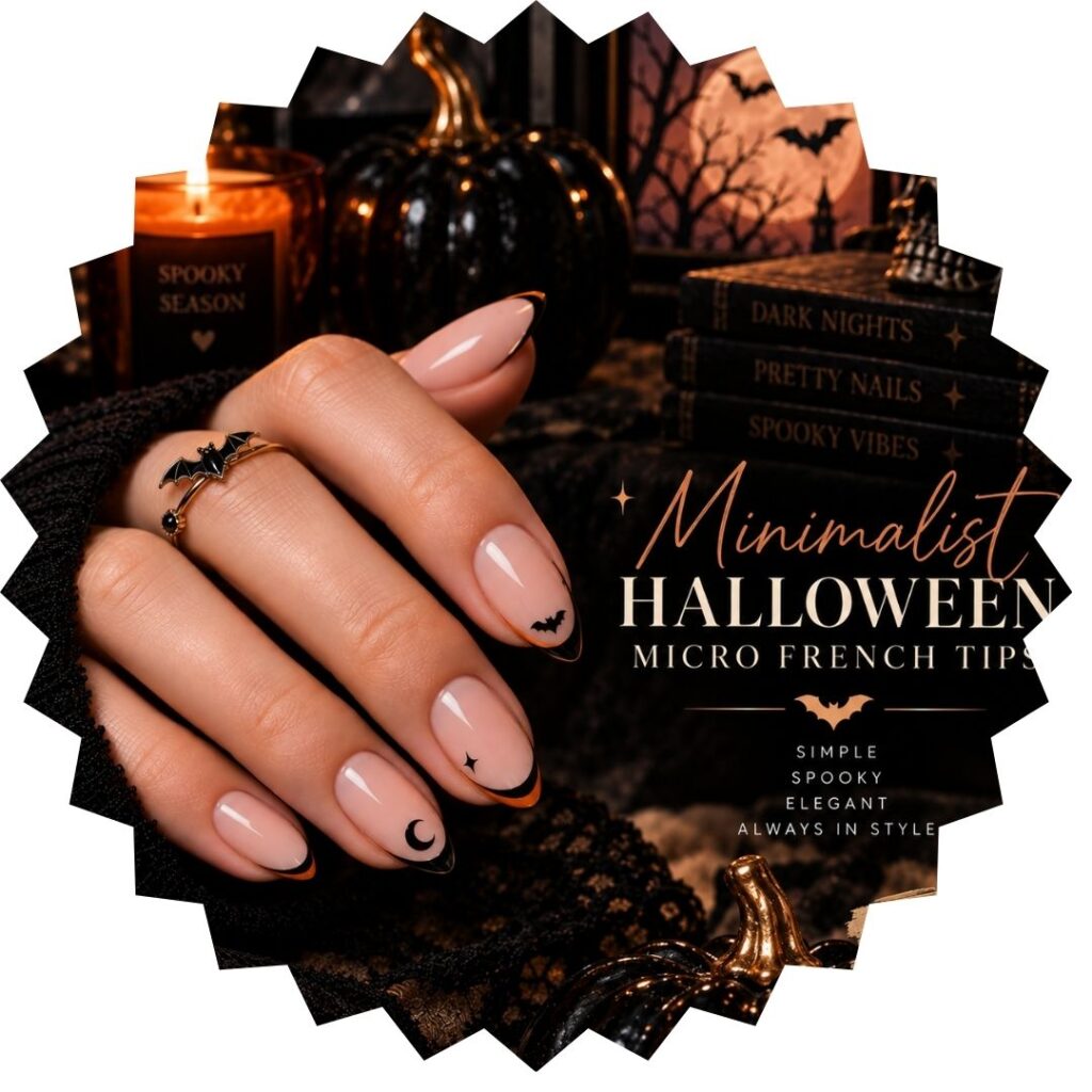 Minimalist Halloween Micro French Tips