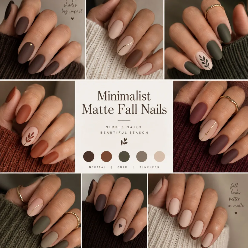 Minimalist Matte Fall Nails