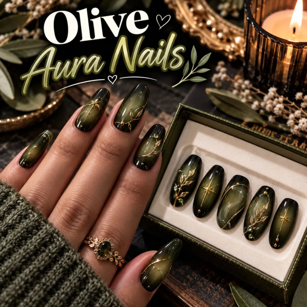 Olive Aura Nails