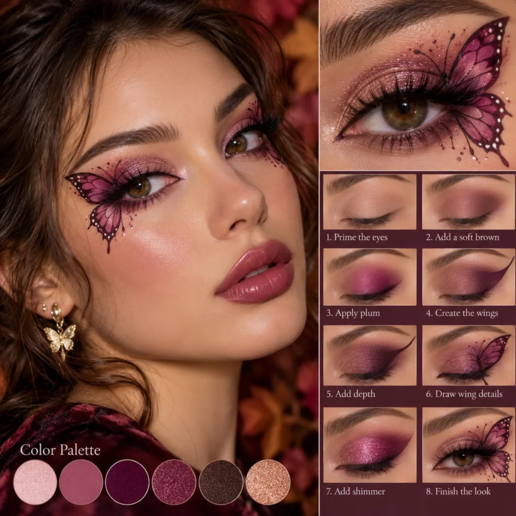 Plum Butterfly Makeup