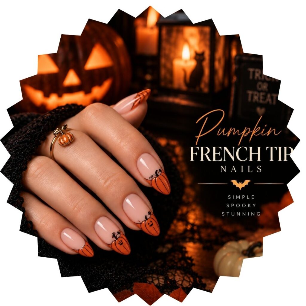 Pumpkin French Tip Nails
