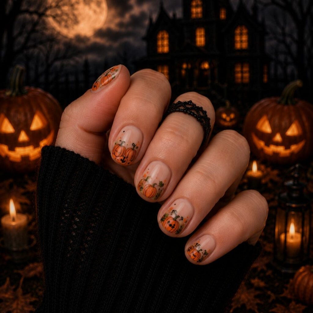 Pumpkin Patch Short Nails